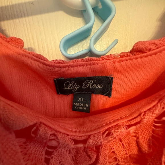 Lily Rose fully lined coral dress size XL great condition - Picture 4 of 7